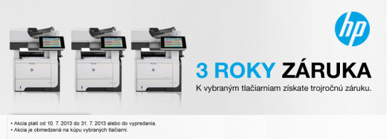 HP LJ Enterprise 500 zaruka 3 roky